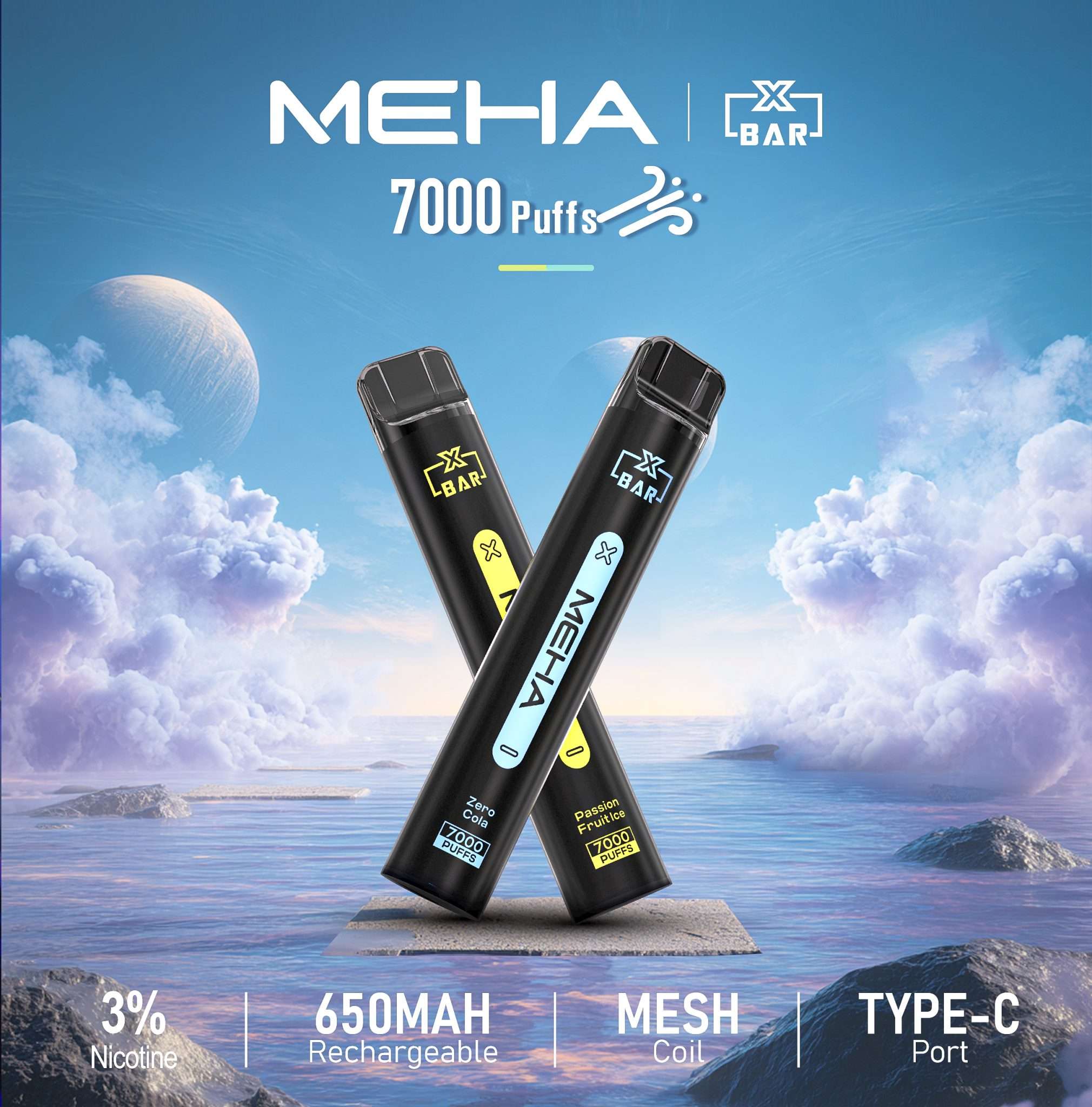 Meha Xbar 7000：魅嗨小黑條 7000口，Mesh Coil 網狀芯與 Type-C 快充長效體驗